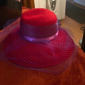 Purple and red bell hat with mesh
